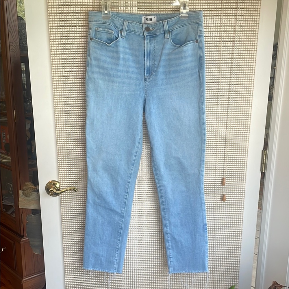PAIGE HOXTON Slim Light Blue Straight Leg Jeans